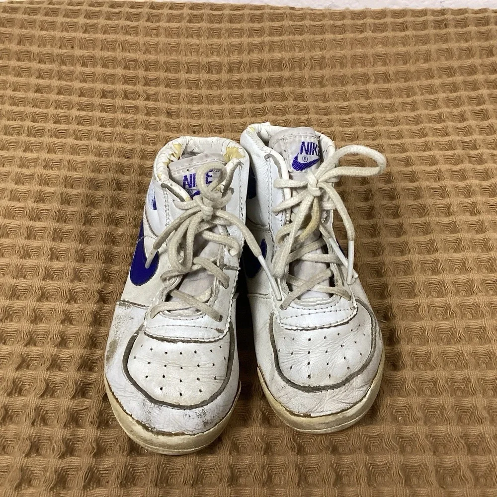 Vtg 1985 NIKE Baby Air Jordan Infantry Sneakers Shoes 850709 PD Sz 5 Blue White